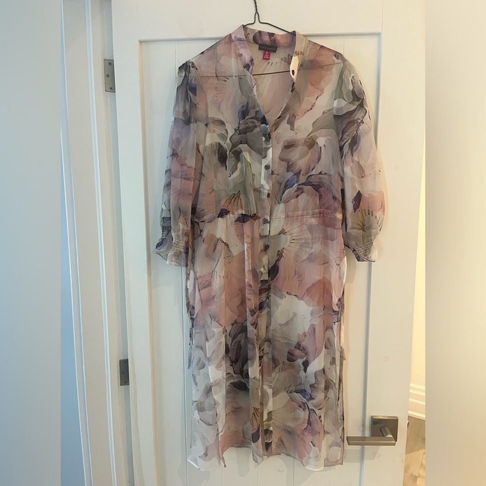 Vince Camuto sheer long sleeve tunic/coverup